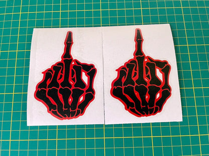 Middle Finger Skull Sticker Decal