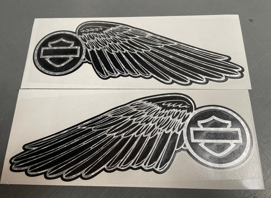 Harley Winged Shield Outline Logo Sticker Decal